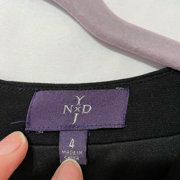 NYDJ Black & Blue Sheath Dress Hidden Shaper Womens 4 Mini Career Slimming - Picture 2 of 7